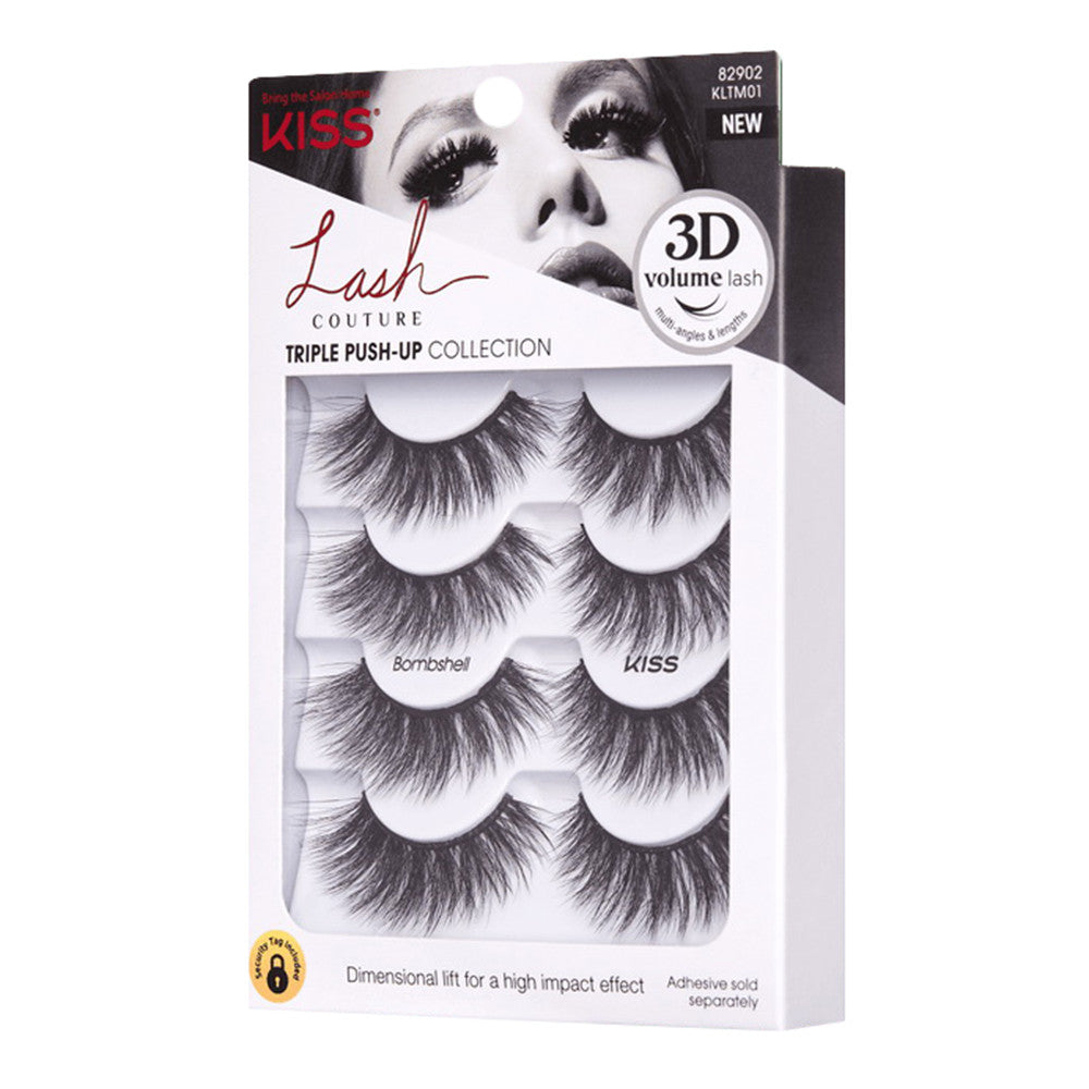 Kiss Lash Couture Triple Push-Up Collection, Bombshell, 4 Ea
